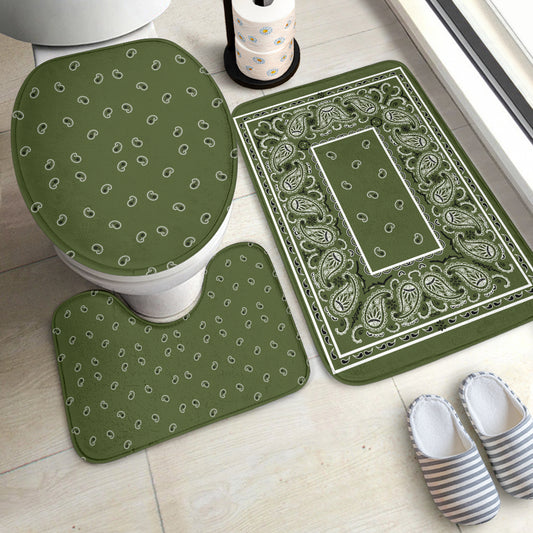 Bathroom Set - Army Green Bandana 3 Pieces