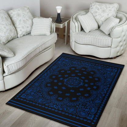 Area Rug 1 - Cobalt on Black