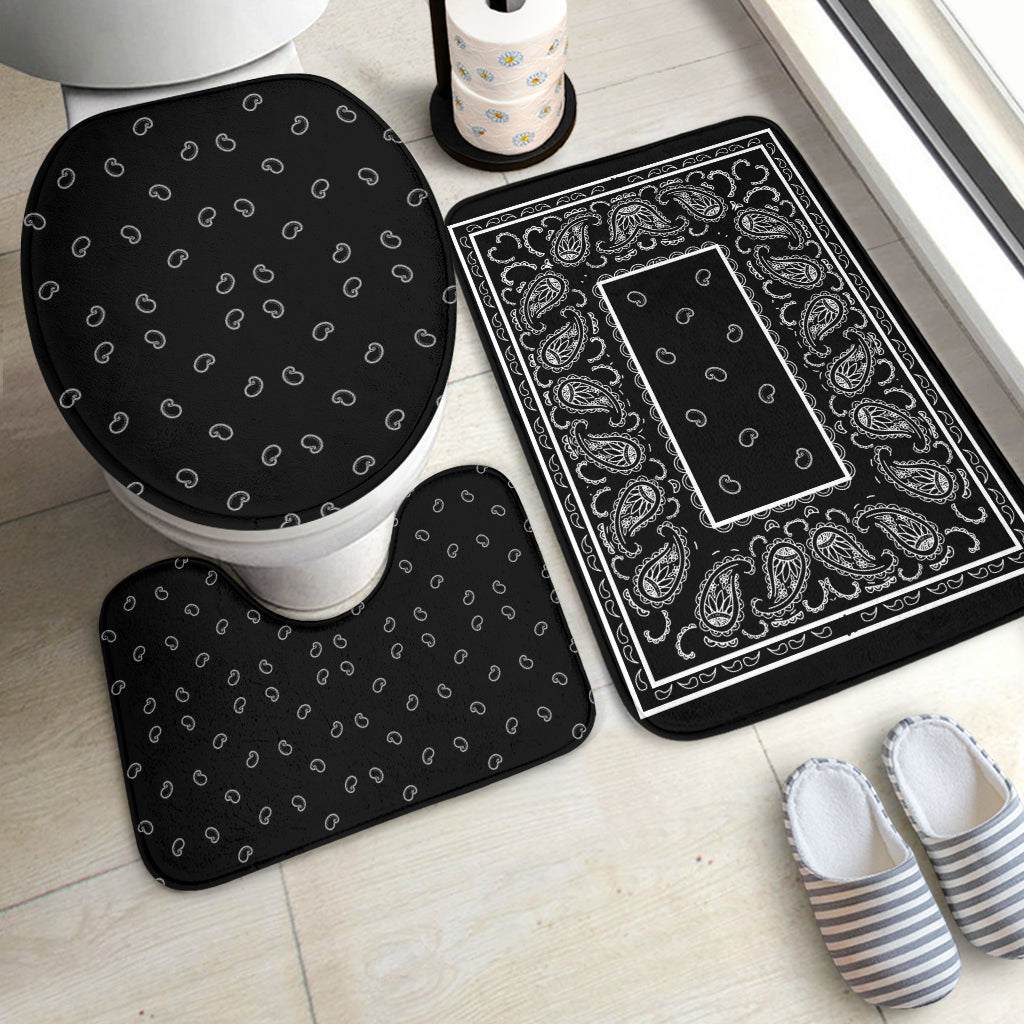 Bathroom Set - OG Black Bandana 3 Pieces