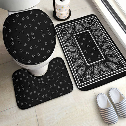 Bathroom Set - OG Black Bandana 3 Pieces