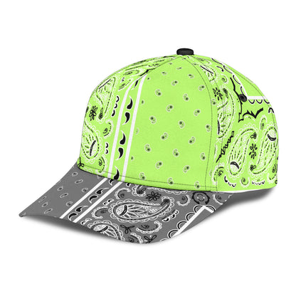 Classic Cap - Lime Bandana Style w Gray Bill