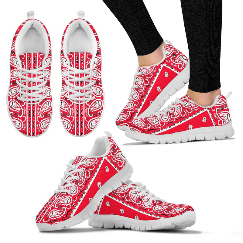 Low Top Sneakers - Red Black White