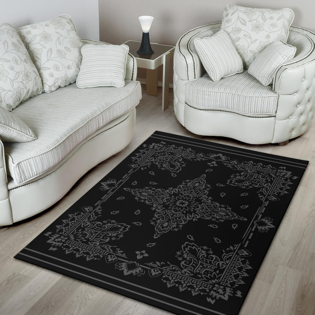 Area Rug Two - Gray on Black