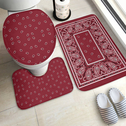 Bathroom Set - Maroon Bandana 3 Pieces