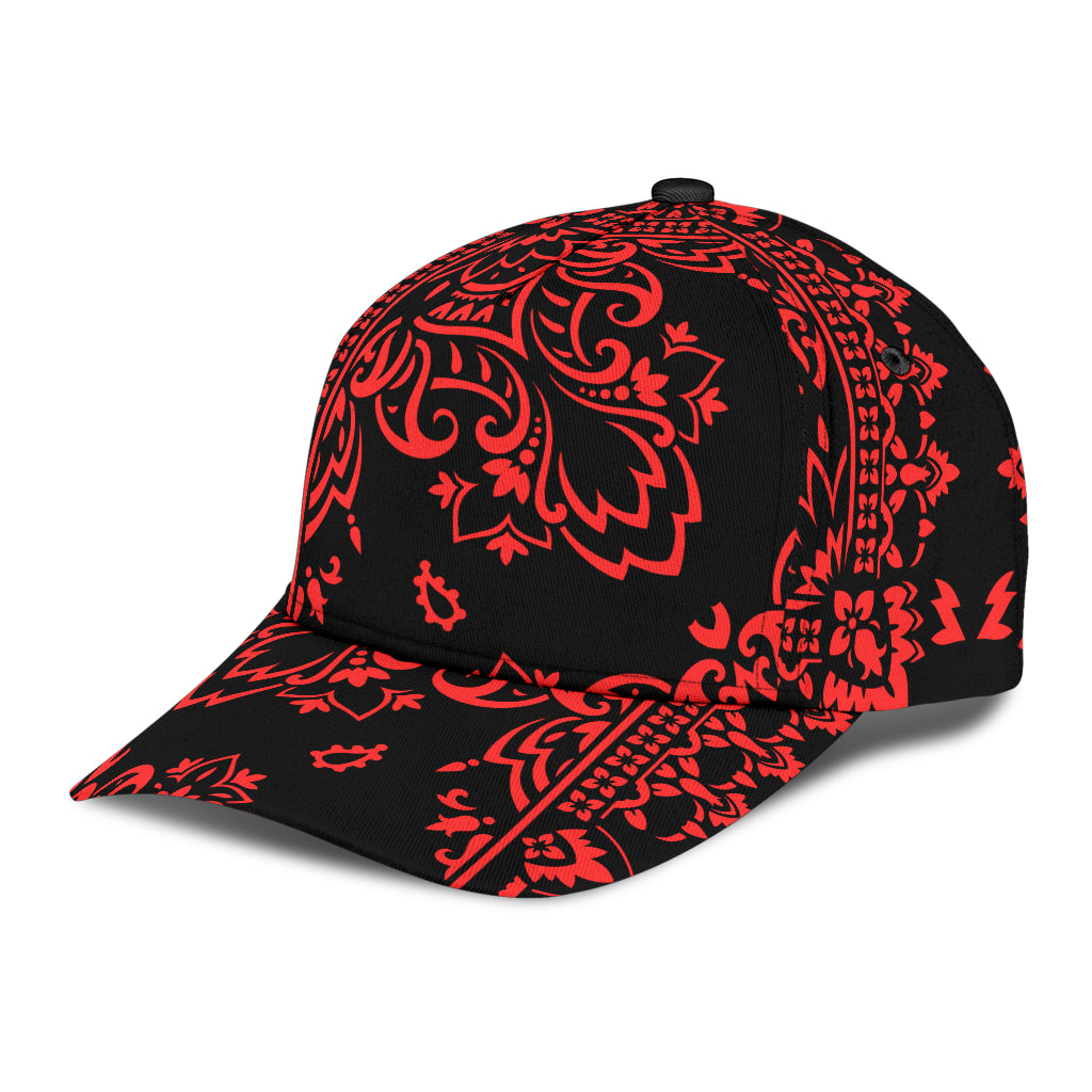 Classic Cap 2 - Red Black Bandana All Over Design