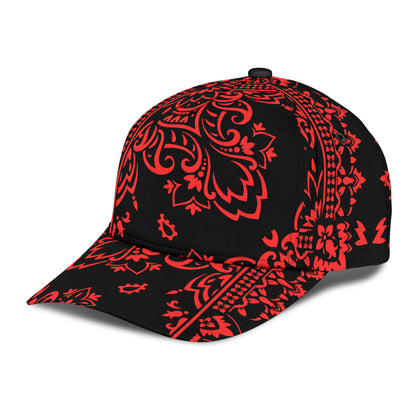 Classic Cap 2 - Red Black Bandana All Over Design