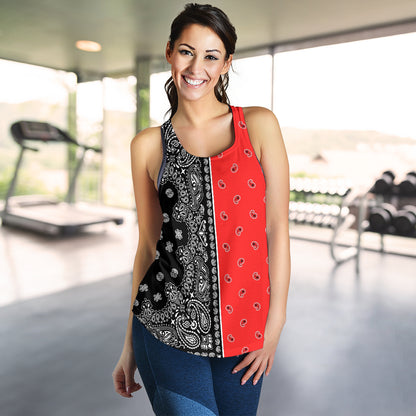 Women's Racerback Tank - Offset Red and Black