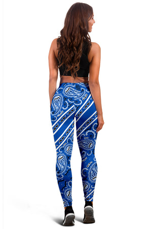 Women's Leggings - Cobalt Total Bandana