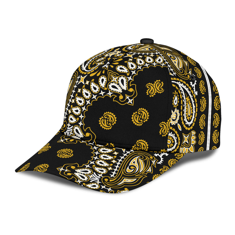 Classic Cap 2 - Gold on Black All Over Design