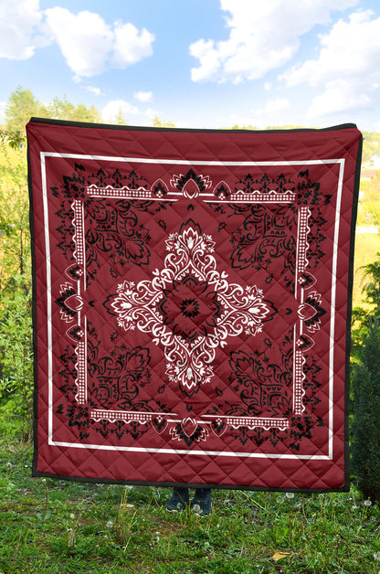Quilt 3 - White Black on Maroon Bandana Quilt