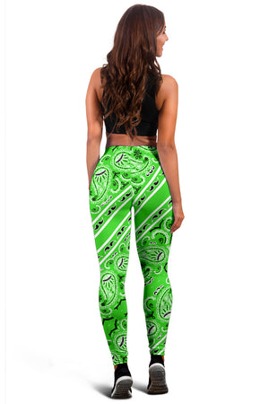 Women's Leggings - Green Bandana