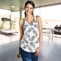 Women's Racerback Tank - Swirl White/Black