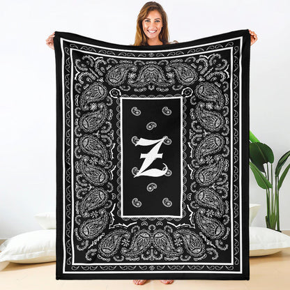 Black Ultra Plush Bandana Blanket - Z oe