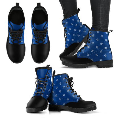 Men's Leather Bandana Boot -Black/Navy