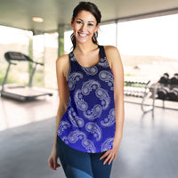 Women's Racerback Tank - Swirl Blk to Blue