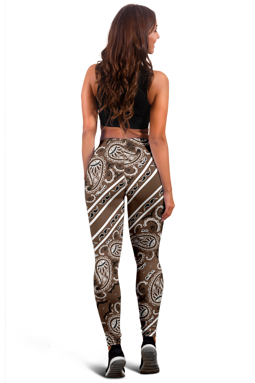 Women's Leggings - Coffee Brown Total Bandana