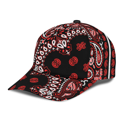 Classic Cap 2 - Red Black All Over Design