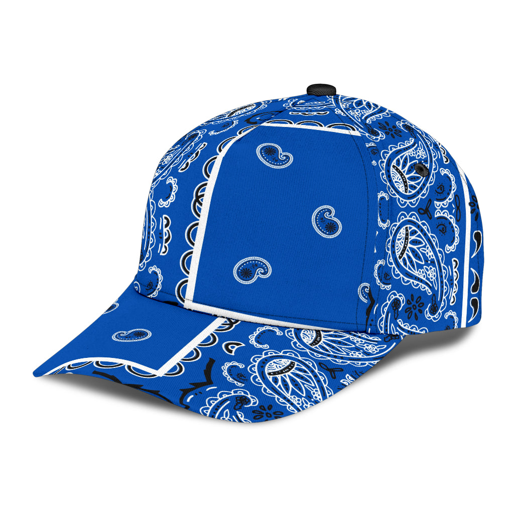 Classic Cap - Cobalt Blue Bandana Style