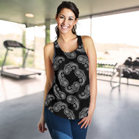 Women's Racerback Tank - Swirl Black