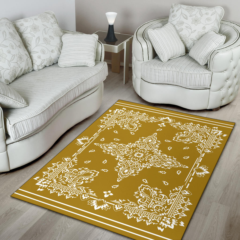 Area Rug Two - White on Gold
