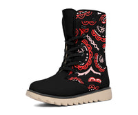 Women's Winter Boot - Black and Red Paisley