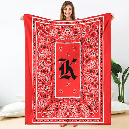 Red Ultra Plush Bandana Blanket - K oe