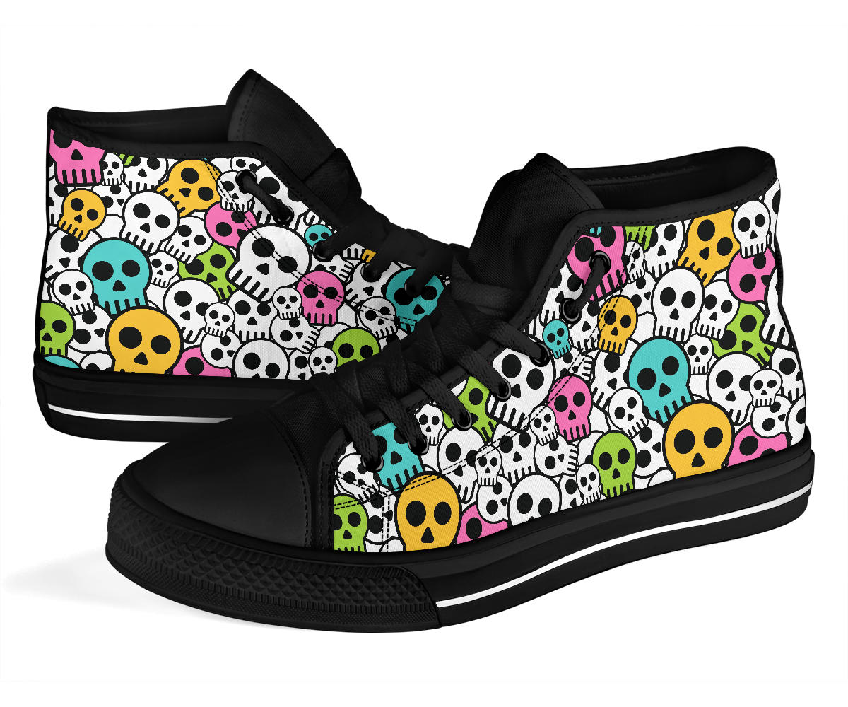 High Top Sneakers - Kawaii Style Skulls