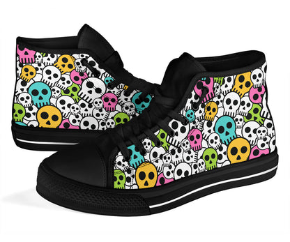 High Top Sneakers - Kawaii Style Skulls
