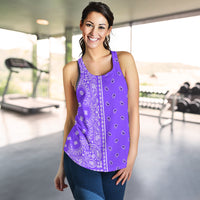 Women's Racerback Tank - Offset White on Purple