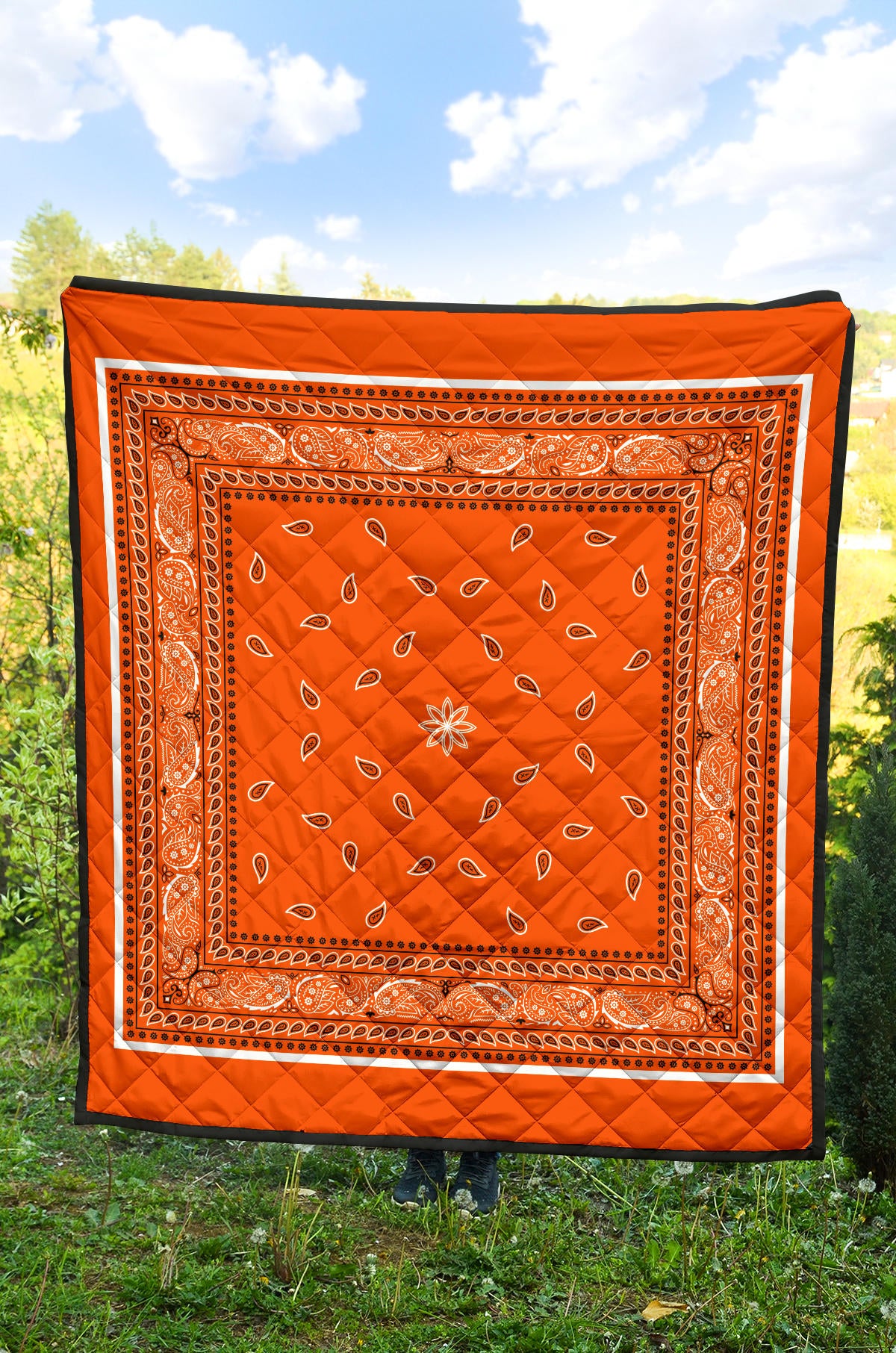 Quilt 4 Bright Orange Bandana Quilt