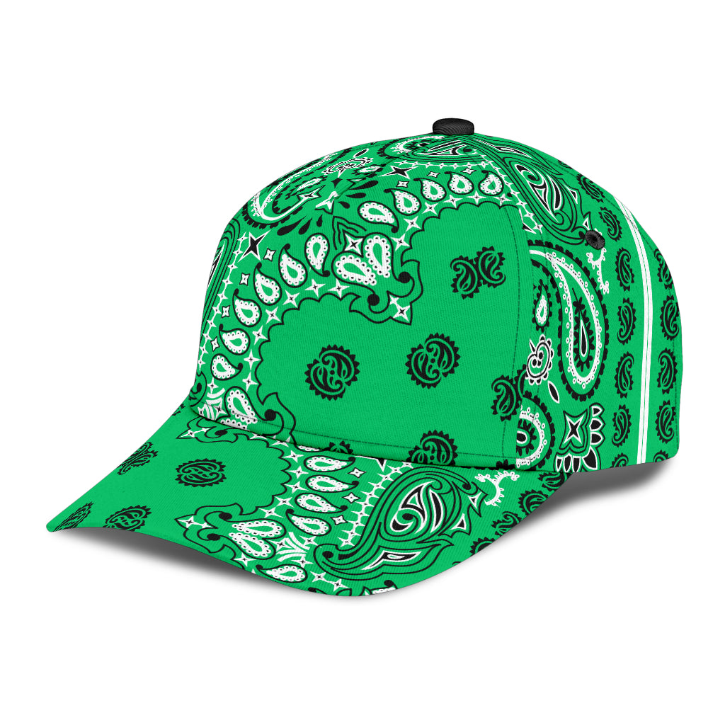 Classic Cap 2 - Black on Green All Over Design