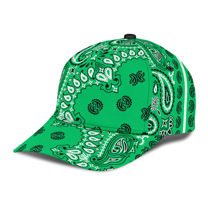 Classic Cap 2 - Black on Green All Over Design