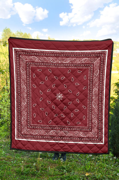 Quilt 4 Black White Maroon Bandana Quilt