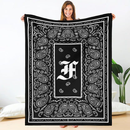 Black Ultra Plush Bandana Blanket - F oe