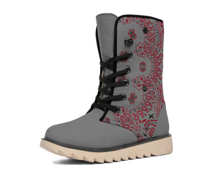 Women's Winter Boots - B3 Gray And Red