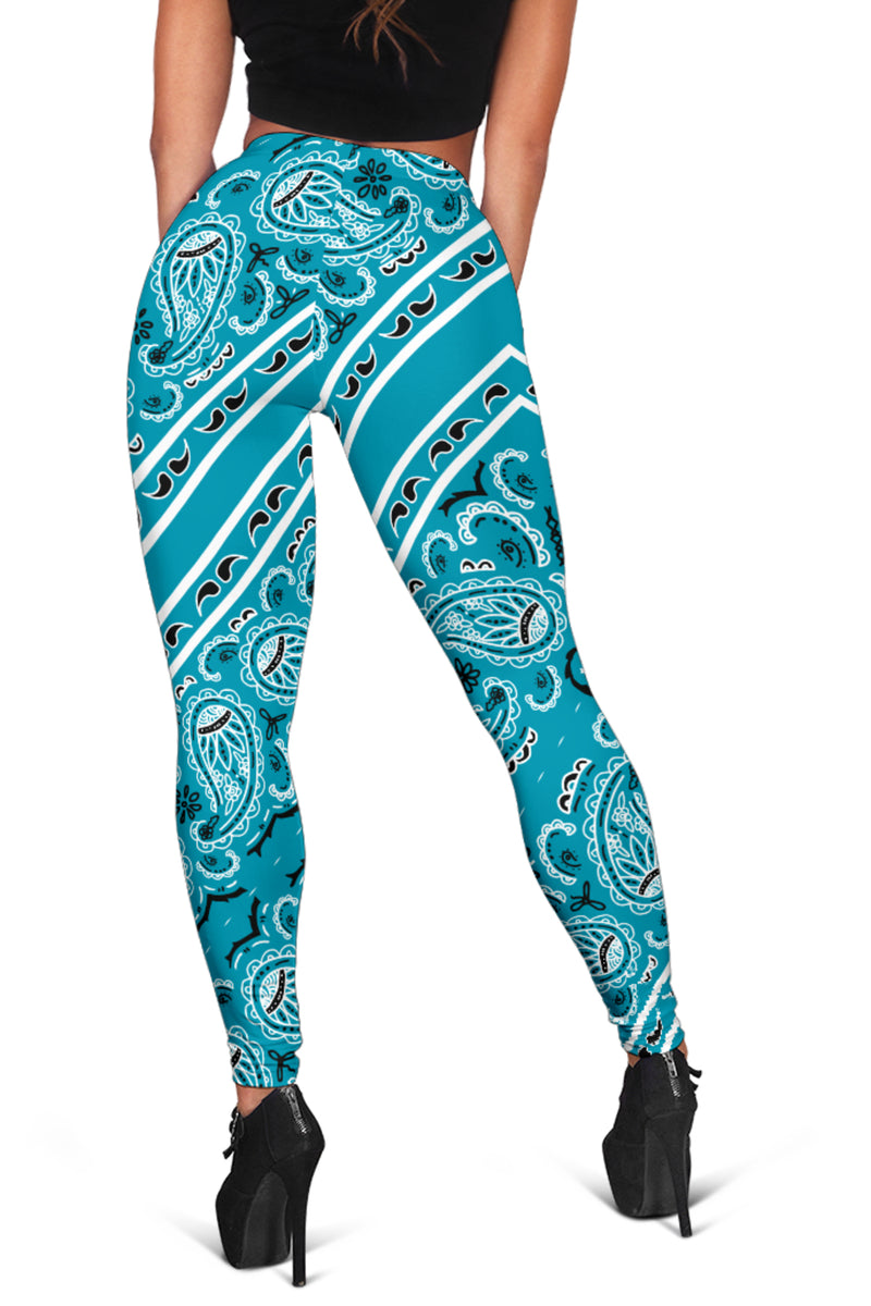 Women's Leggings - Teal Total Bandana