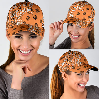 Classic Cap 2 - Black on Orange All Over Design