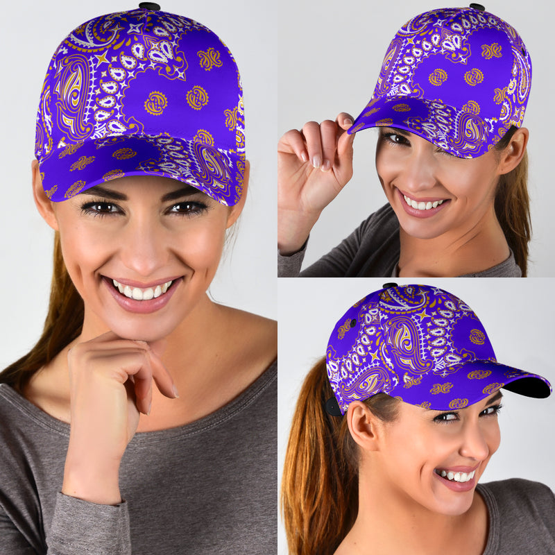Classic Cap2 - Gold on Violet All Over Design