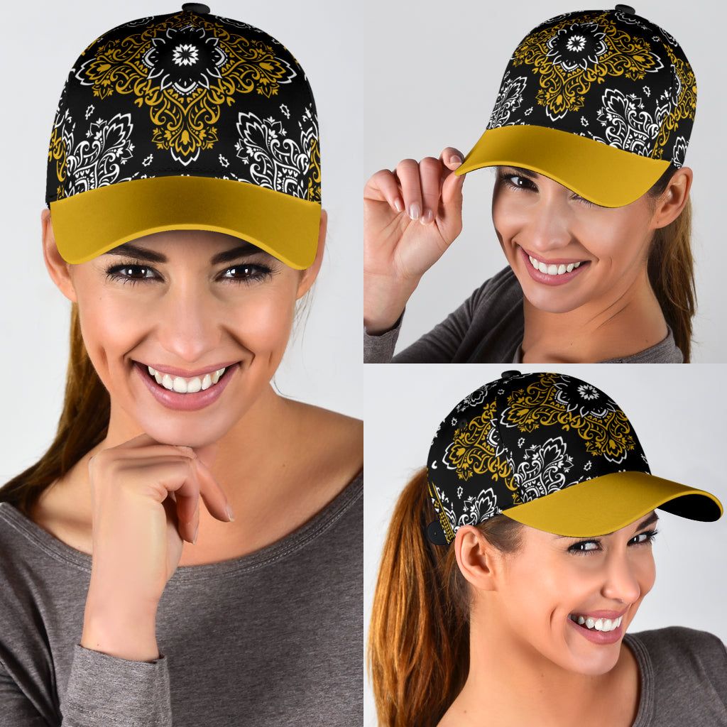 Classic Cap 3 Gold White on Black, Gold BIll
