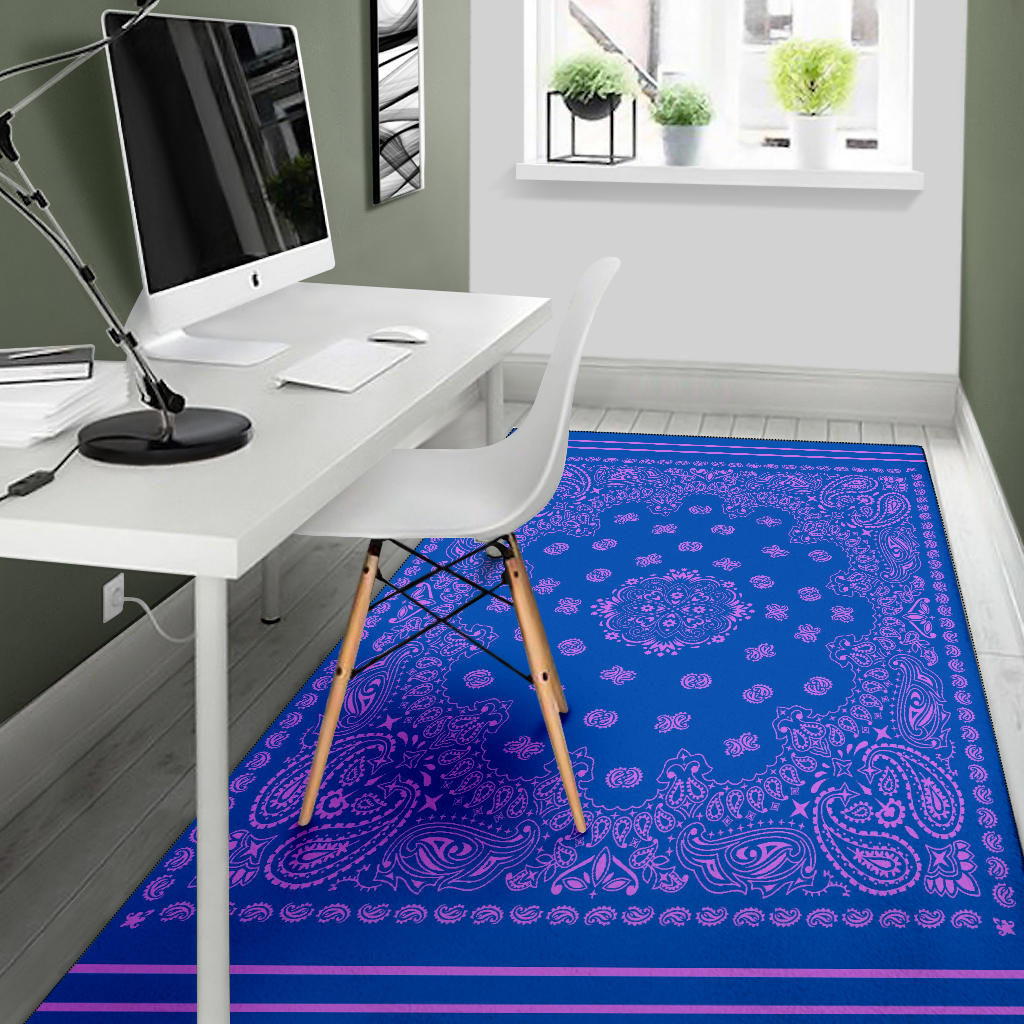 Area Rug One - Magenta on Cobalt