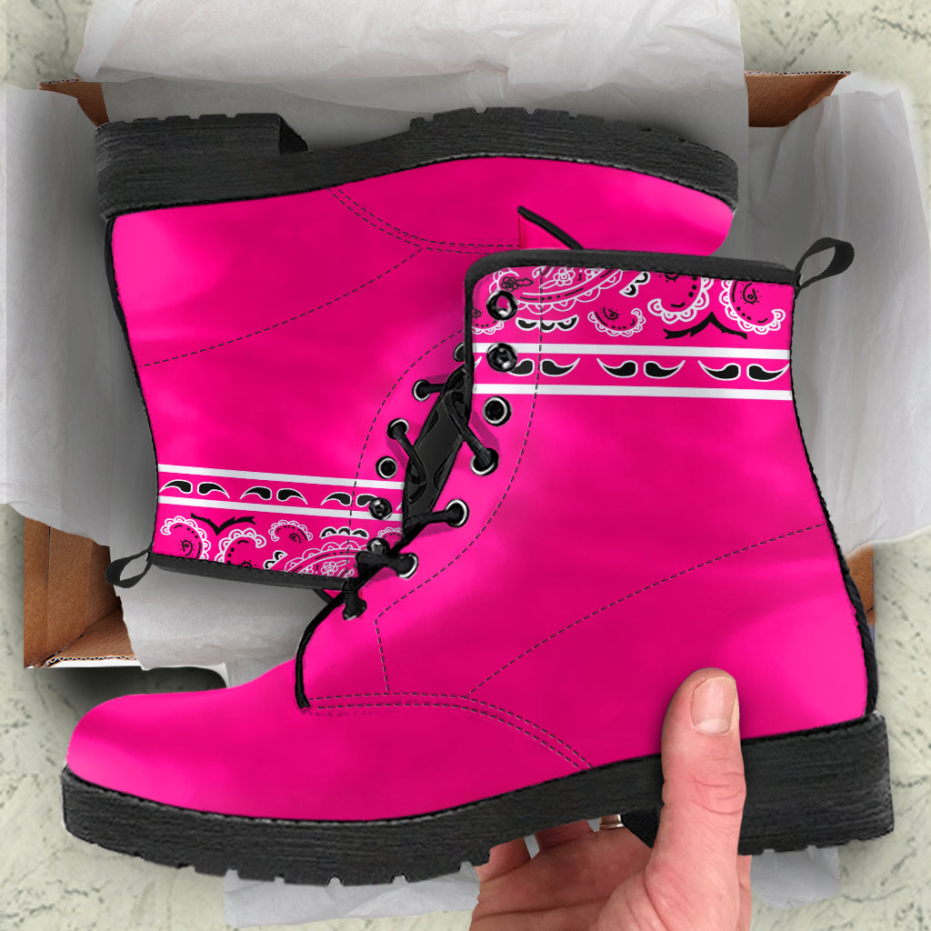 Banded Ultra Pink Leather Bandana Boot
