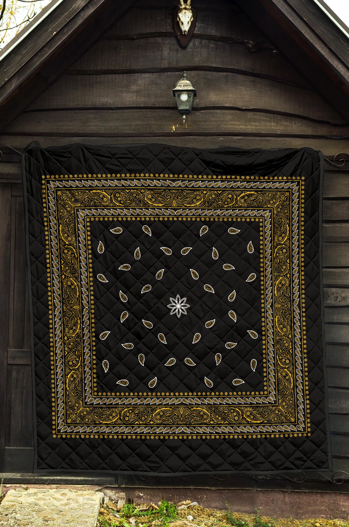 Quilt 4 Gold White and Black Bandana Quilt