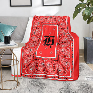 Red Ultra Plush Bandana Blanket - H oe