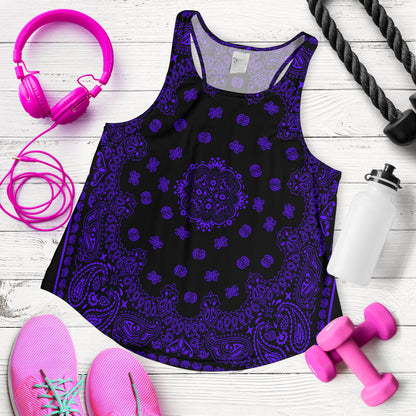 Women's Racerback Tank - Violet on Black
