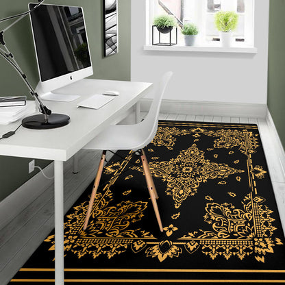 Area Rug Two - Peach on Black