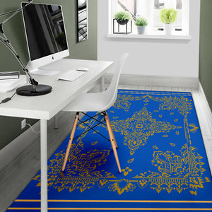 Area Rug Two - Gold on Cobalt