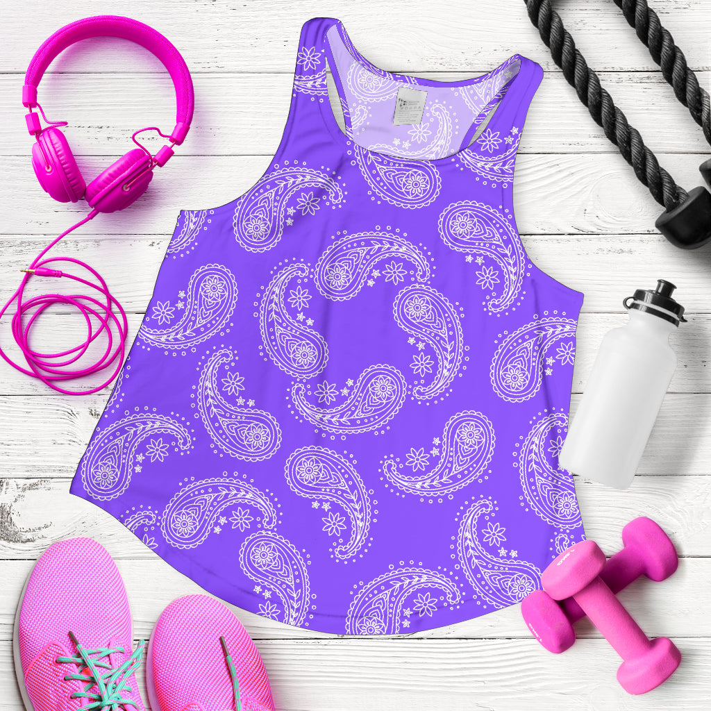 Women's Racerback Tank - Swirl Purple/White