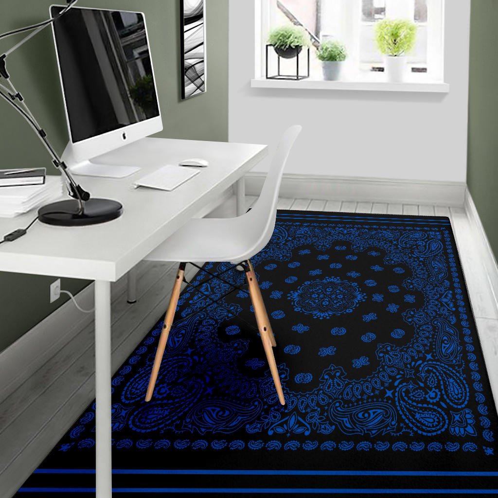 Area Rug 1 - Cobalt on Black