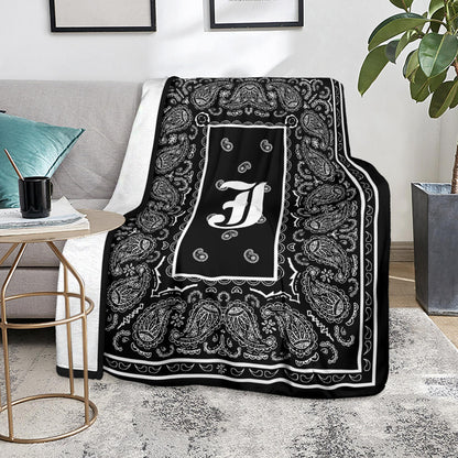 Black Ultra Plush Bandana Blanket - J oe