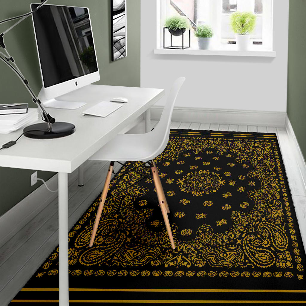 Area Rug 1 - Gold on Black